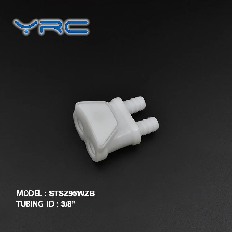 3/8" Male YRC Dual Line Quick Disconnect Couplings Fittings with Shut White POM Material EPDM O-Ring for Fluid/Air Applications