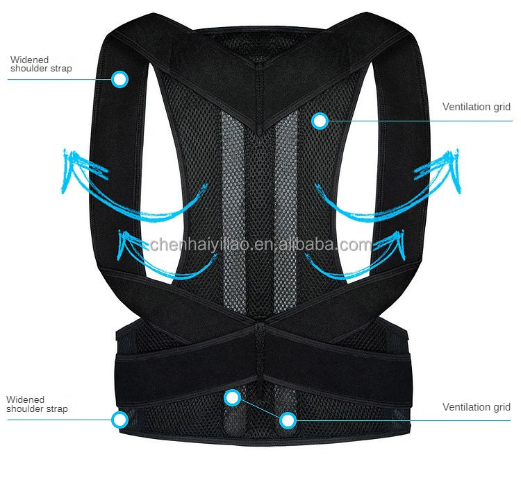 Custom Adjustable Breathable Eco-Friendly Durable Shoulder Straightener Full Back Support Upper Lower Back Back Brace Posture