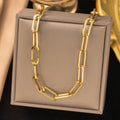 New Minimalist 18k Gold Plated Stainless Steel Women Jewelry Set Tarnish-Free Necklace Bracelet for Gift