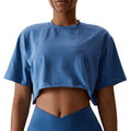 Custom logo Outdoor Running Crop Short Sleeves Women's Cotton Yoga Casual Top Loose Fitting Sports T-Shirt for Women
