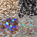 100pcs Nail Art Accessories Aurora Silver Black ABcolor Special-shaped Glass Flat Bottom Rhinestones DIY Nail Art Jewelry