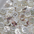 In Stock High-Quality Round Flat 4-Hole Natural Pearl Mother-of-Pearl Buttons Beige Clothing Sewing Real Shell Trocas Buttons