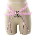 Customized Plus-Size Lingerie Accessories Temptation Hollow Cross Double-Buckle Garter Belts for Stage Performance Mesh Material