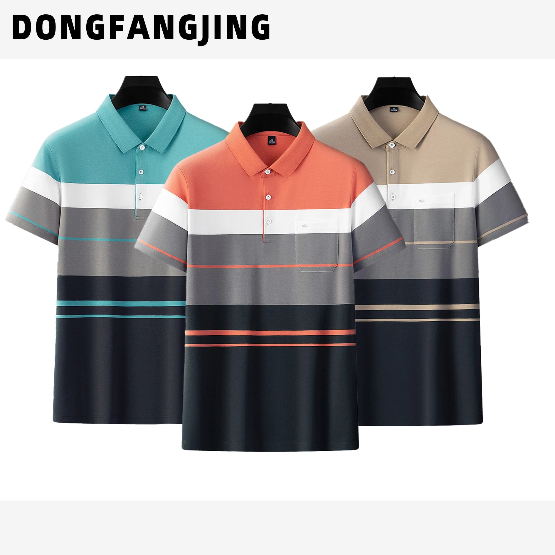 Wholesale Custom Designed Men's XL Size  Shirt Quality Polyester Quick Dry Golf Shirts Embroidered Technics Solid Short