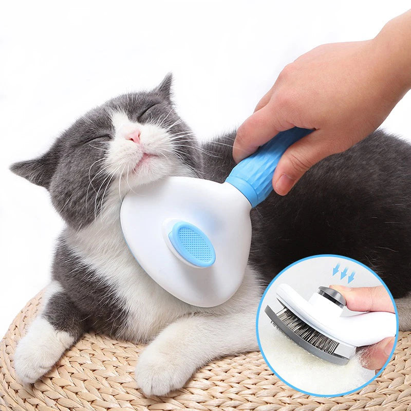 Self Cleaning Pet Brush Hair Remover  Grooming Comb Dog Massage  Brush for Shedding Cat Self Cleansing Comb Brush