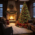 6ft/7ft/8ft Pre-lit Artificial Tree Fire-proof PE Christmas Tree with Lights LED Christmas Decorations Arbol De Navidad