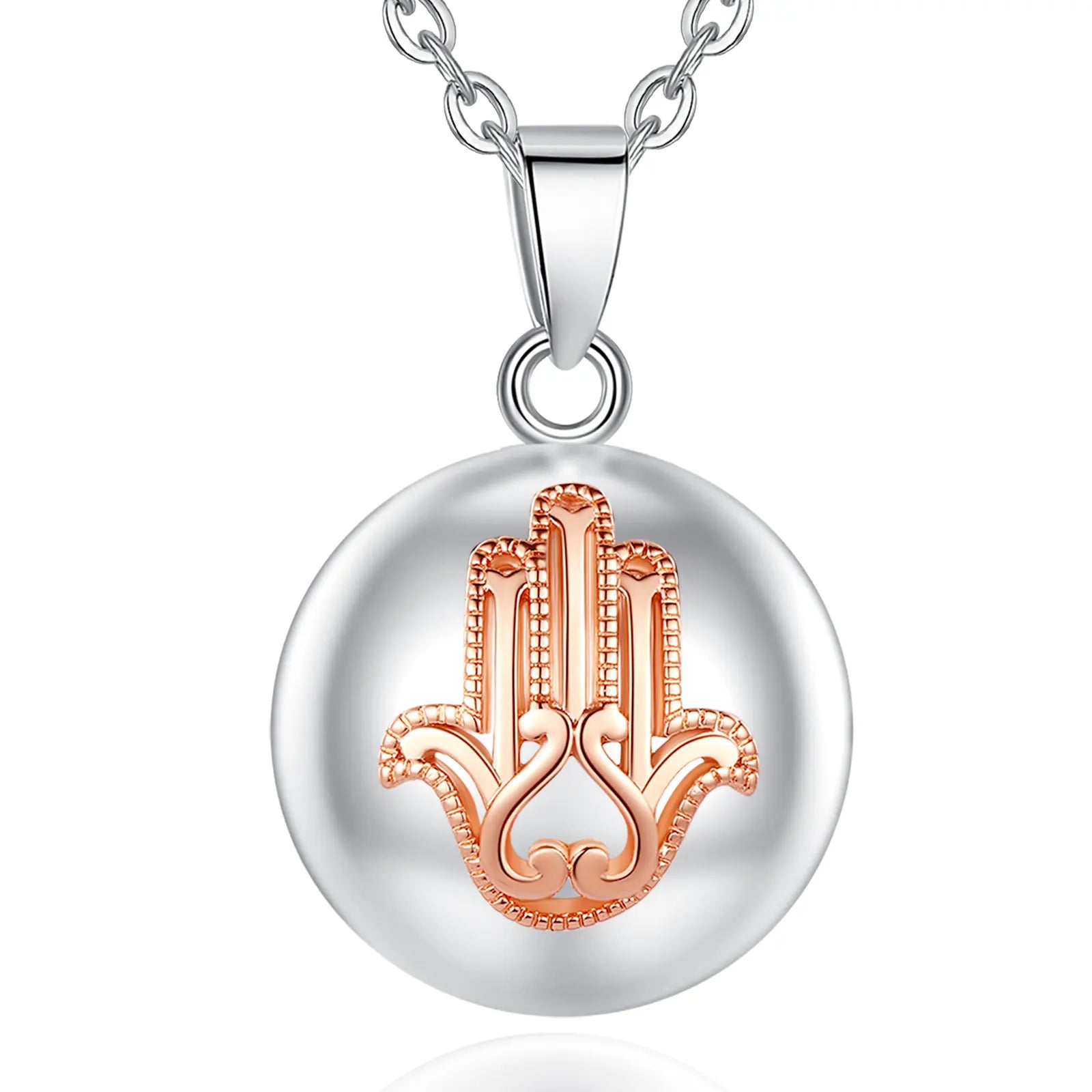 Hamsa Hand Harmony Necklace for Pregnancy Trendy Angel Chime Caller Bell Mexican Bola Style for Weddings Parties Engagements