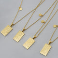 18K Gold Plated 12 Horoscope Tag Stainless Steel Zodiac Sign Charm Pendant Necklace for Women Men