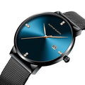 HANNAH MARTIN 901 Top New Men Watch Quartz Wristwatch Stainless Steel Waterproof Simple Mesh Clock Business Mens Watches