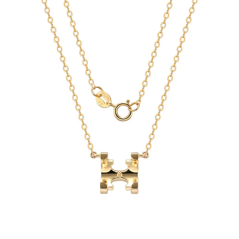 Real Gold AU750 Minimalist Pearl Half Gold Waterproof Jewelry 18k No Tarnish Gold Necklace Women High Quality