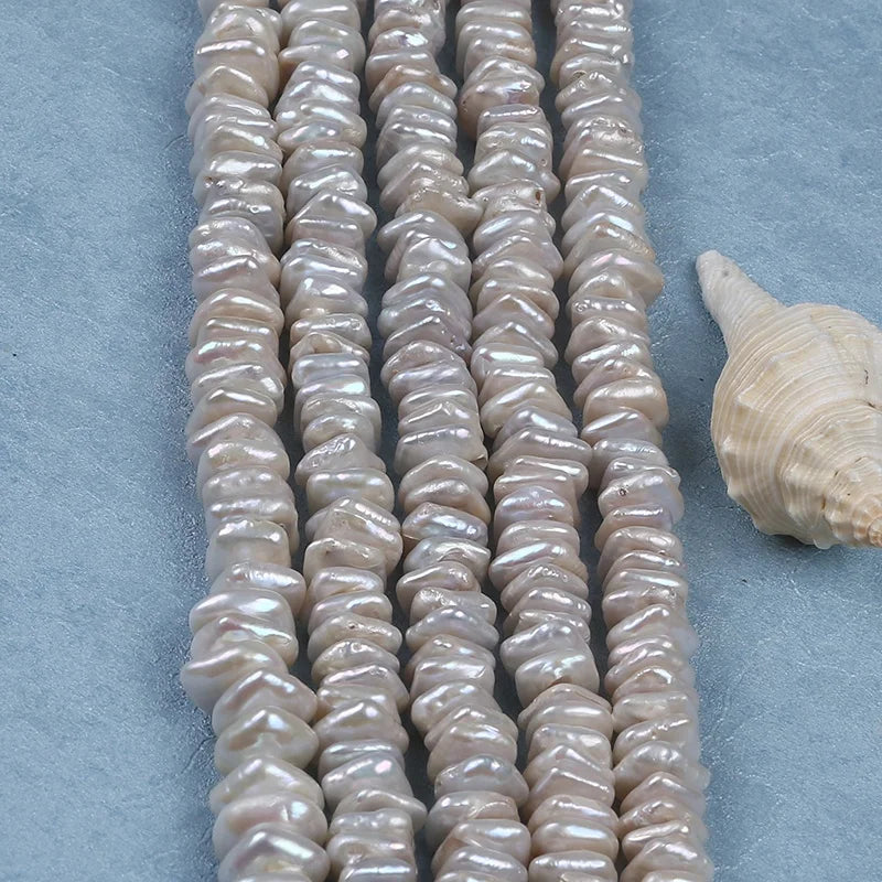 Bulk 13mm square Shape Natural White Freshwater Loose Bead Strand Wholesale Pearls Centre Drilled Hole