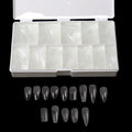 600pcs/Box Soft Nail Gel Medium Square Shape Half / Full Matte Inside Free Polish False Nail Sculpted Tips