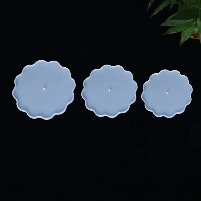 New DIY Resin Coaster Mold Flower Shape Three Layer Silicone Tray Mold
