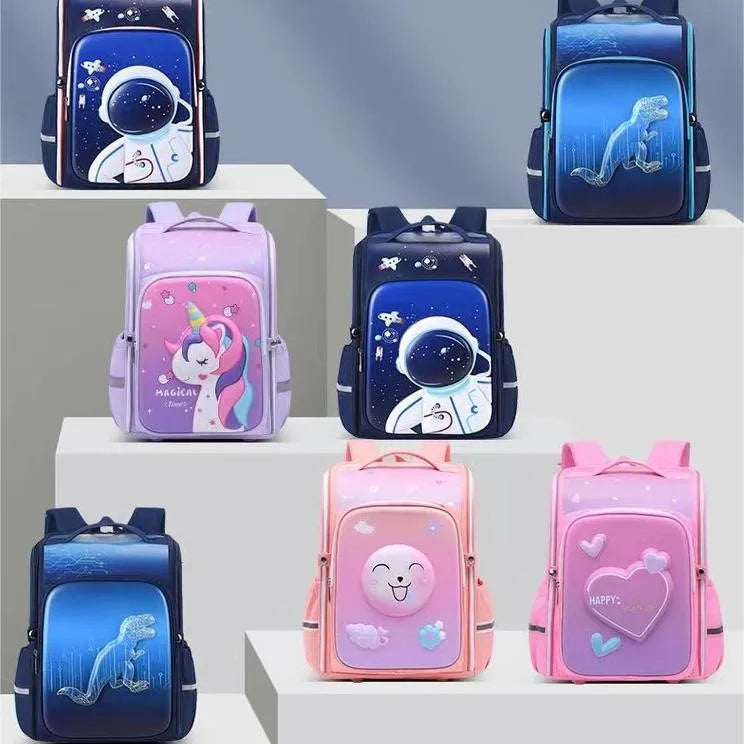 2026 Large School Backpack Unisex 3D Eva Cartoon Dinosaur Astronaut Pattern Waterproof Zipper Lightweight Nylon Big School Bag