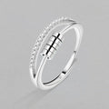 Minimalist Anxiety Ring for Girls Rotate Fidget Rings Men Anti-stress Stainless Steel Spiral Beads Ring Jewlery Gift