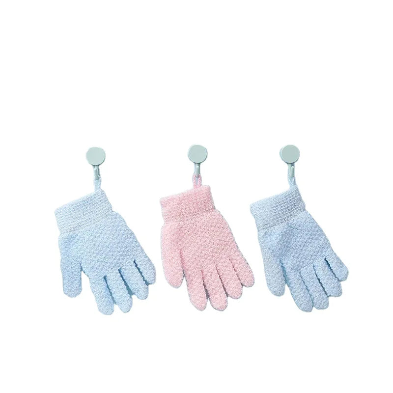 Custom Logo Nylon Body Scrub Shower Gloves Spa Massage Bath Gloves Exfoliating Gloves