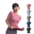 High Elastic Quick Dry Gym Fitness Running Training Girls Ladies Tight t Shirt Custom logo Sport Women Yoga Wear Tshirt