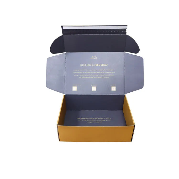 Eco-Friendly Durable Natural Kraft Paper Carton Box Custom Logo Embossed Matt Laminated Pack Folding Shipping Mailing Folder