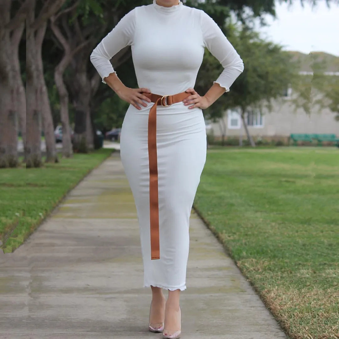 Fashionable and Popular Muslim Elastic Women's Long Skirt With  Slim-fit Inner Base Long Dress