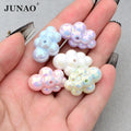 JUNAO New Arrival 100pcs Macaron Clouds Resin Cabochon Cartoon DIY Beaded Sew on Resin Charm for Bracelet Jewelry Accessories