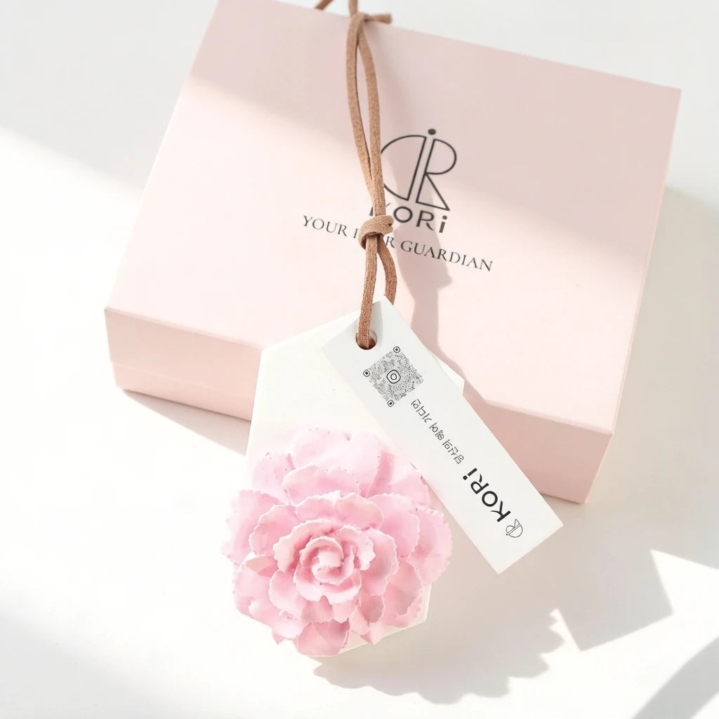 New Customized Logo Lavender & Pink Carnation Scented Solid Ceramic Hanging Wardrobe Pendant Air Freshener Aroma Oil Diffuser
