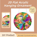DIY 2D Flat Acrylic Diamond Painting Hanging Ornament Flower Bird Special Shape Drill Home Decor Diamond Painting Pendant