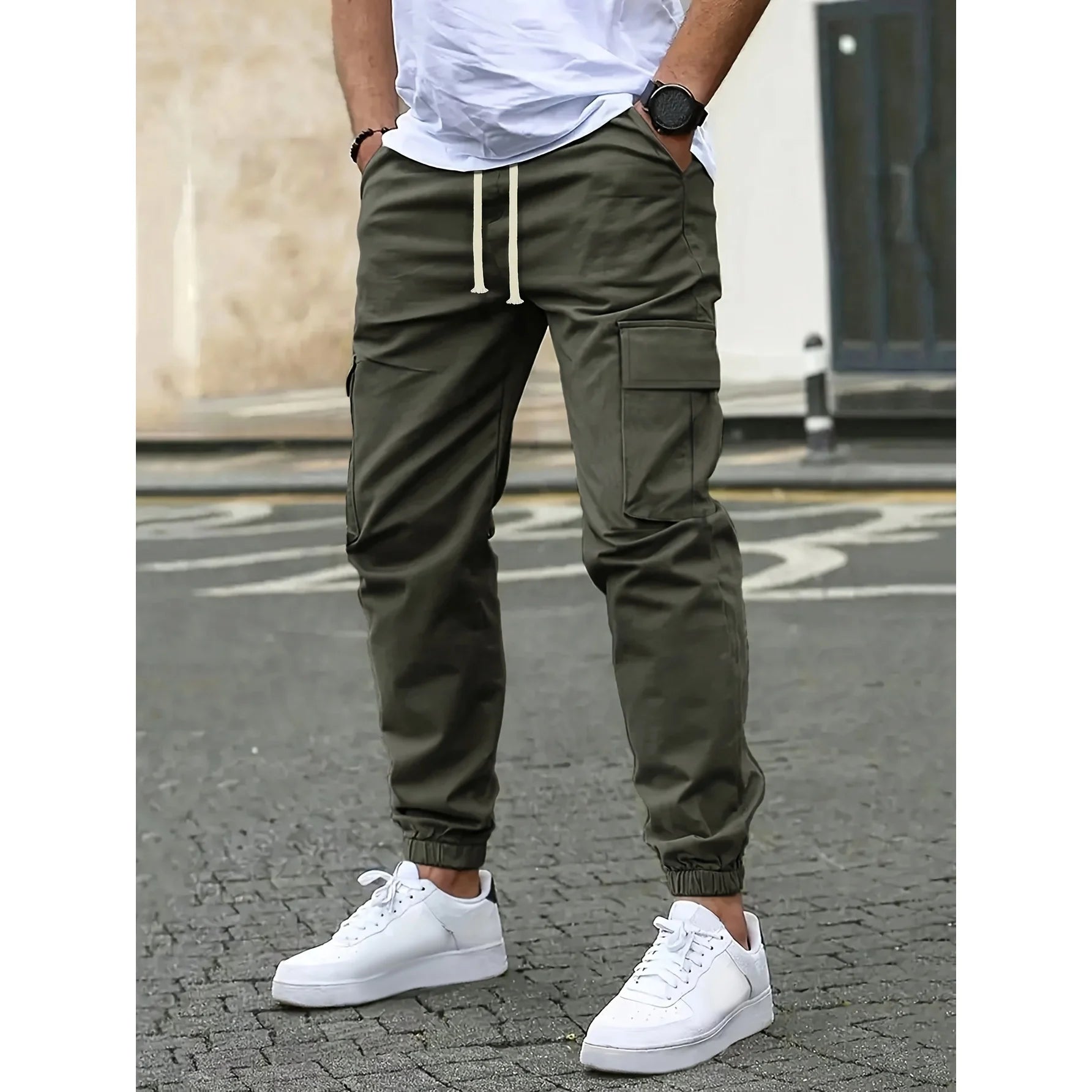 Regular Fit Flex Cargo Pants for Men Stretch Work Pants Outdoor Hiking Trousers Workout Joggers Stretch Track Sweatpants