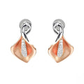Fancy 925 Sterling Silver Jewelry Zircon 5a Leaves Flower 18k Gold Plated Women Party Studs Matte Gold Career Earrings for Girls