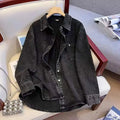 Women's Blue Denim Shirt Casual Long Sleeve Lapel Button Blouse Comfortable Loose Top Formal Summer Fashion