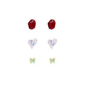 2025 Summer New Fresh Gradient Color Butterfly Heart Earrings Set Fashion Geometric Earrings Jewelry Gifts for Women