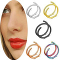 Evorte 20G 316L Stainless Steel Multi-colors Double Hoops Nose Labret Ring Barbell Clip-on Unisex Nose Ear Piercing Jewelry