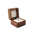 G2155 Package Double Single Ring Boxes Wooden Wedding Ring Box Engagement Proposal Rustic Walnut Storage Wood Ring Jewelry Box