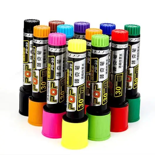 12/20/30mm Waterproof Permanent Pop Marker Cd Ink Empty Refillable Paint Marker Barrel