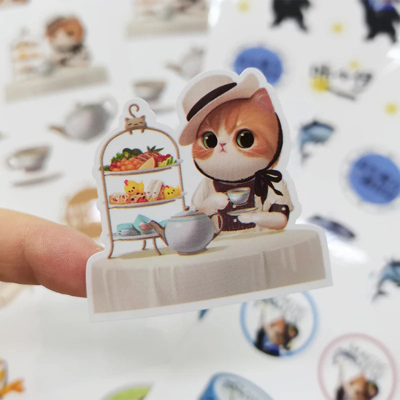 Custom Self Adhesive Waterproof Stickers Cat Stickers Cute Cartoon Sticker