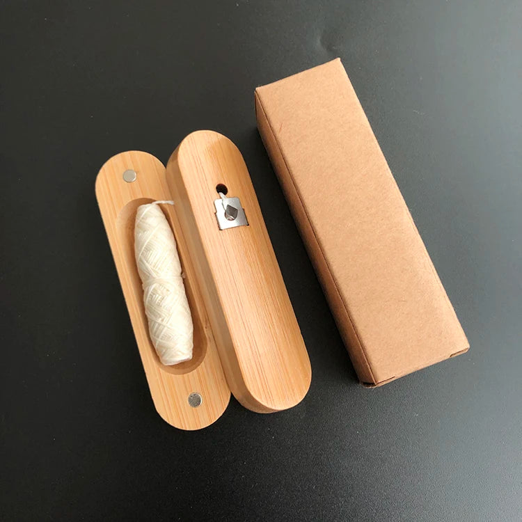 Shuttle Type Silk Pla Eco Bamboo Dental Floss Mint Flavored Pick Roll Threaded Biodegradable Corn Starch Dental Floss