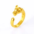 Brass Gold Plated Men's Leopard Head Ring Brass Gold Plated Imitation Gold Leopard Ring Fashion Jewelry