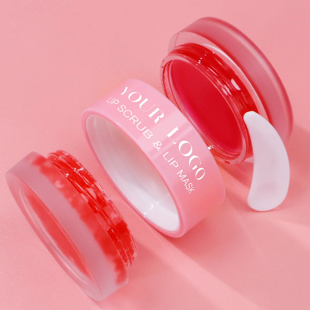 Wholesale Sugar Natural Lightening Watermelon Lip Balm 2 in 1 Exfoliating Vegan Private Label Lip Scrub