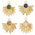 Beimai OEM Charm Bohemia Natural Stone Fan-shaped Earring Charms for Jewelry Making DIY Accessories