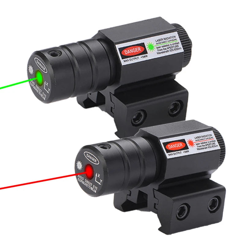 SYQT Adjustable Mini Red Green Illumination Laser Sight Metal Laser with Clip Track