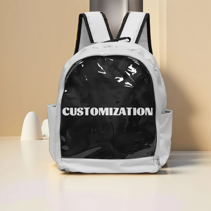 Hot Sale Heavy Duty Transparent PVC Backpack Custom Logo Clear Backpack School Bag with Reinforced Strap for College Workplace