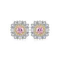 Stylish Women Jewelry 925 Sterling Silver Colored Zircon Flower Shaped Gemstone Stud Earrings