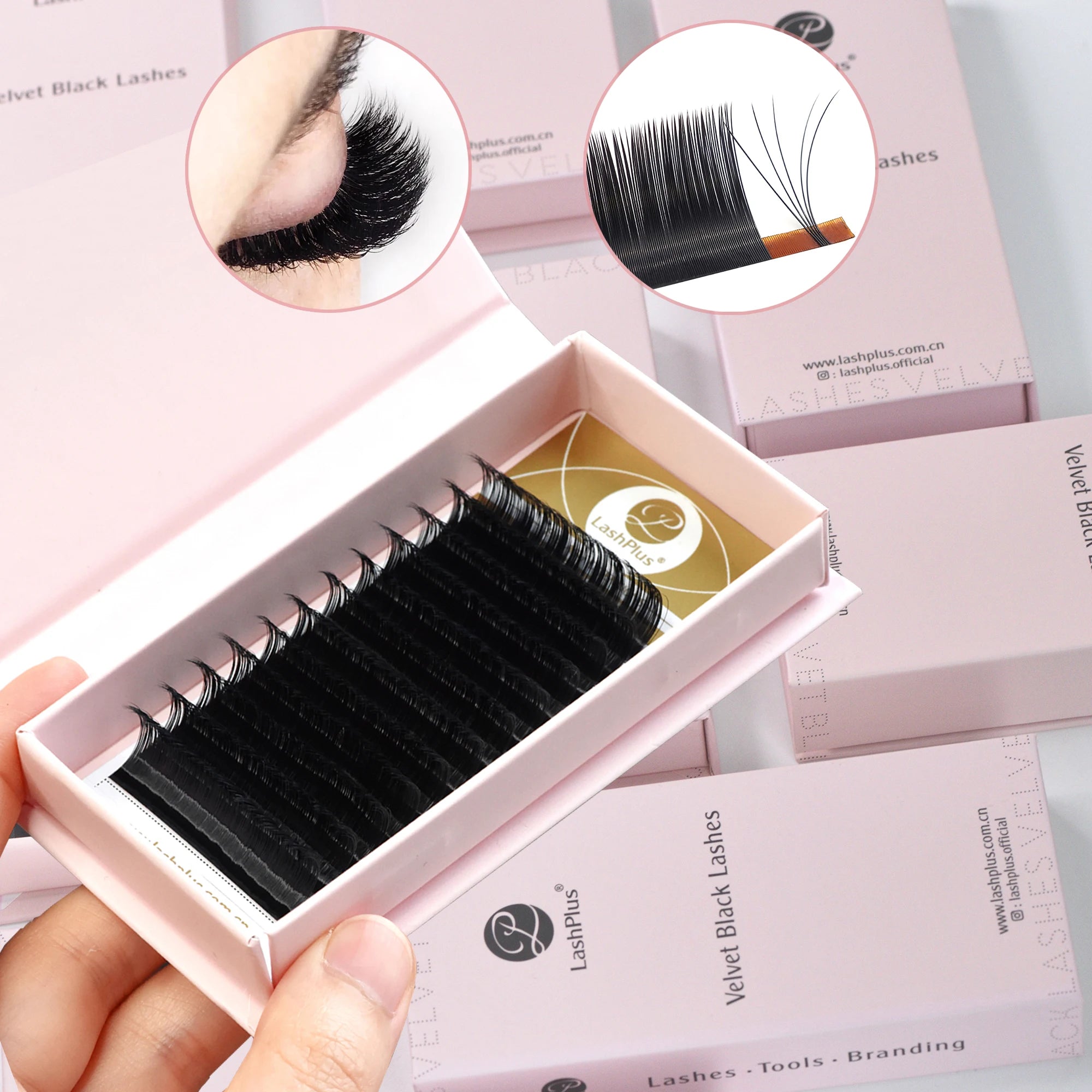 For Volume Easy Fan Eyelash Extensions Synthetic Hair Faux Natural Long Vegan Cruelty-Free Tray