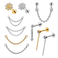 Wholesale ASTM G23 Titanium SunFlower Shape Hinged Earring CZ Inlay Hinged Clicker Nose Nostril Ring Women Piercing Jewelry