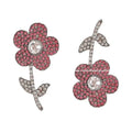 2025 Hot Sale Popular Fashion Party Jewelry Yellow/Pink Sunflower Zircon Rhinestone Women Trendy Earrings Valentines Gifts