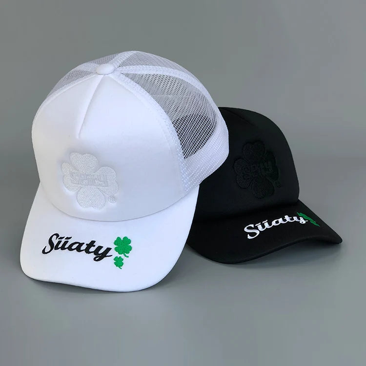 Custom Embroidery Logo Denim and Corduroy Foam Trucker Hats Breathable Plain Foam Trucker Caps with Screen Printing Logo
