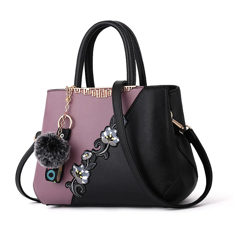 2026 Private Label Wholesale Professional Large Capacity Office Flower Print Purple Ladies Bag