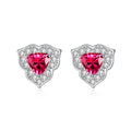 Fine Jewelry 925 Sterling Silver Rhinestone Zircons Diamond Women Fashion Gemstone Stud Earrings