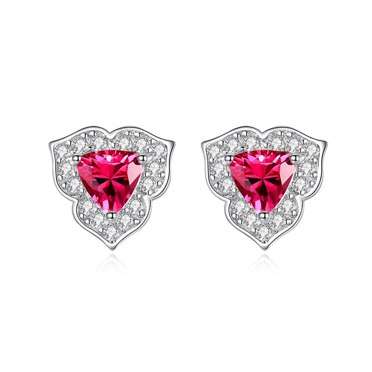 Fine Jewelry 925 Sterling Silver Rhinestone Zircons Diamond Women Fashion Gemstone Stud Earrings
