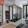 Glass Bi Fold Door Horizontal Folding Space Saving Modern Stylish Interior Exterior Home Office Garage Easy Install Folding Door
