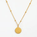 JOOLIM 18k PVD Gold Plated Starburst Round Coin Pendant Necklace Stainless Steel Necklace MegaBDM